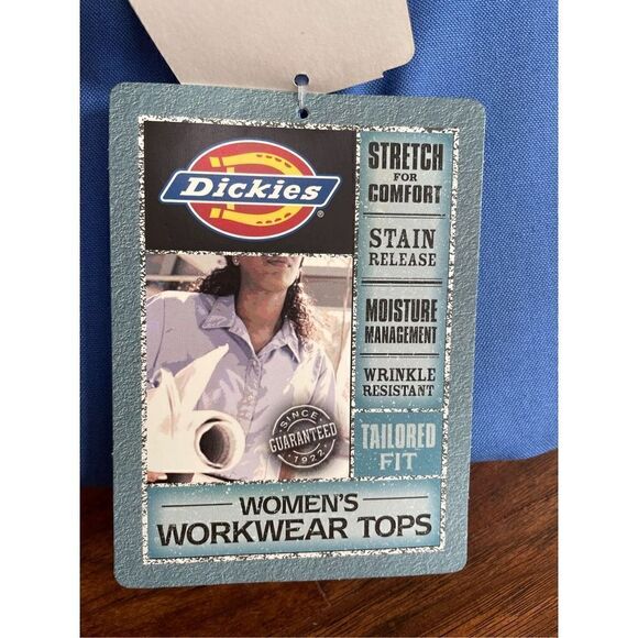 Dickies Women’s Workwear Stain Resistant ButtonUp Workwear Button Blue Sz XL - Picture 3 of 6